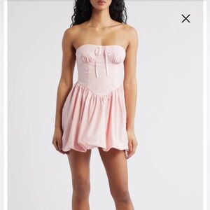 Princess Polly Melaina bubble hem mini dress in Pink Cotton
